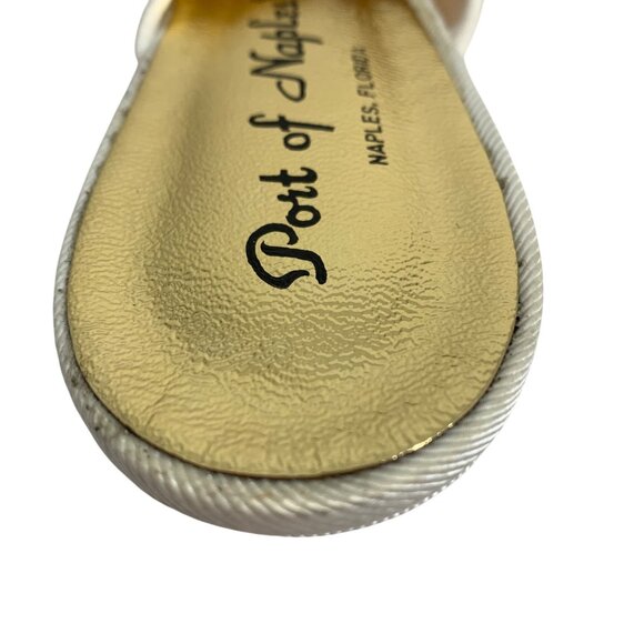 Port Of Naples Womens Ivory Slip-On Embroidered Mules Made In Italy Size 10B - Picture 8 of 9